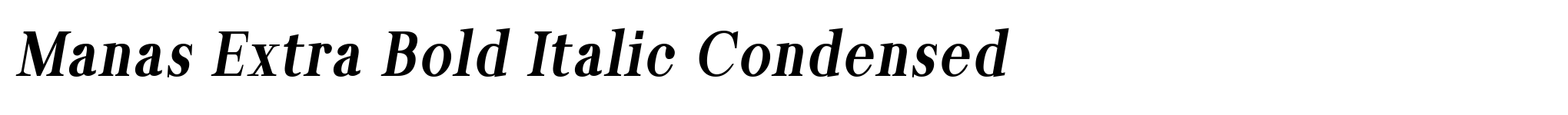 Manas Extra Bold Italic Condensed image